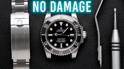 how to take a rolex band off|removing Rolex bracelet from strap.